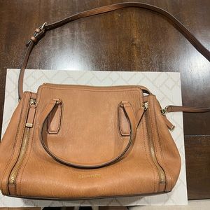 Calvin Klein Garnet Triple Compartment Top Zipper Satchel